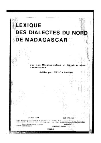 Lexique des dialectes du Nord de Madagascar