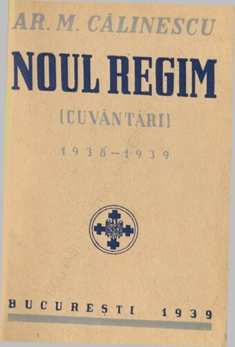 Noul regim (cuvântări) 1938—1939