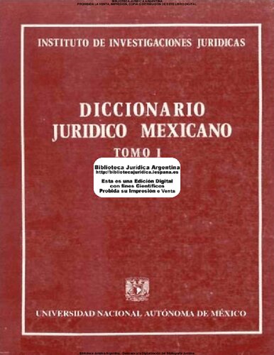 Diccionario Juridico Mexicano Tomo 1 A