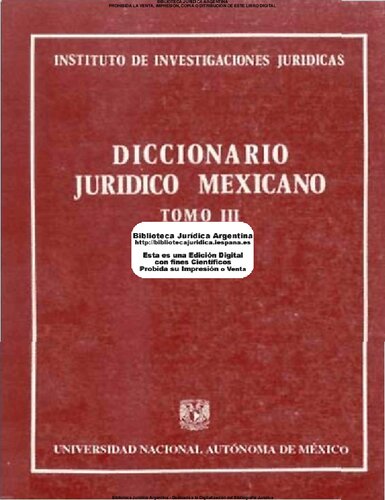 Diccionario Juridico Mexicano Tomo 3 D