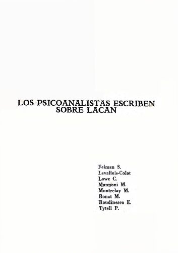 Las Psicoanalistas Escriben Sobre Lacan
