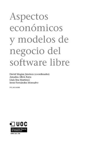Aspectos economicos y modelos de negocio del software libre