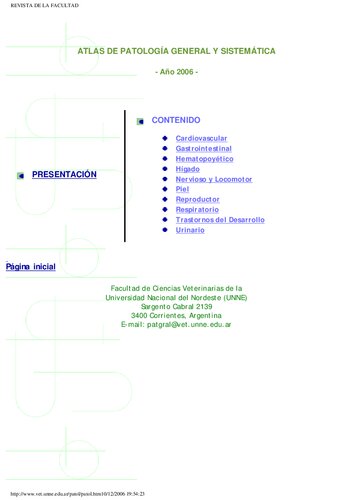 Atlas De Patologia General Y Sistematica veterinaria