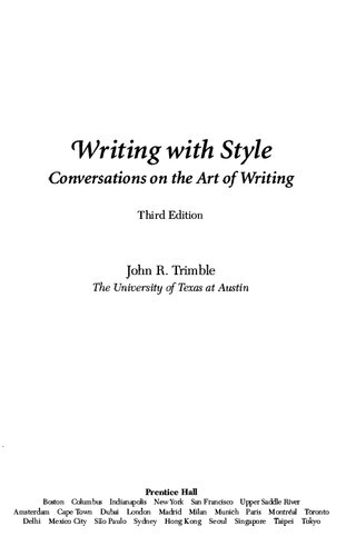 Writing with Style: Conversations on the Art of Writing