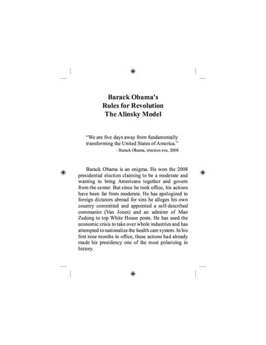Barack Obama's Rules for Revolution: The Alinsky Model
