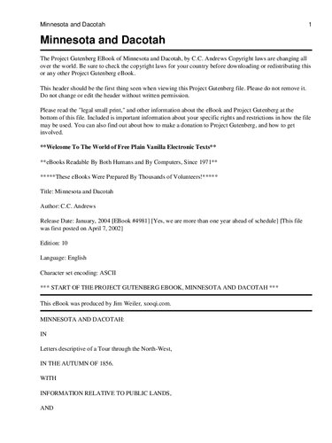 Minnesota and Dacotah