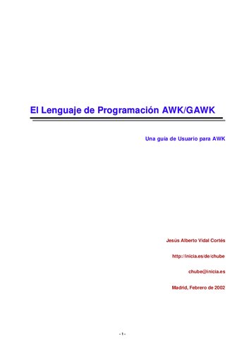 Manual De Programacion En Awk Gawk