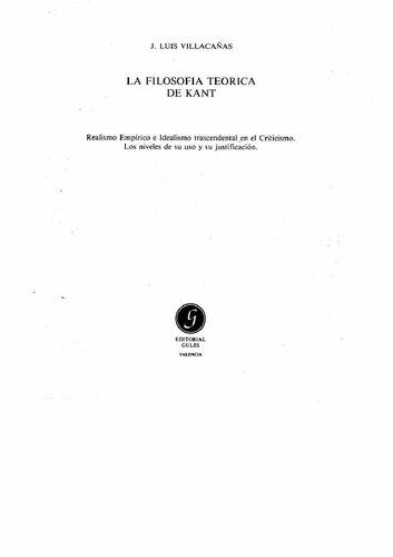 La Filosofia Teorica De Kant