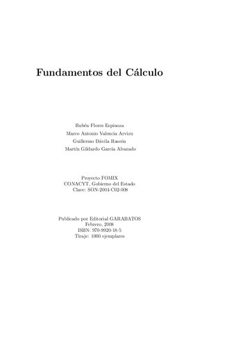 Fundamentos Del Calculo