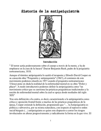 Historia De La Antipsiquiatria