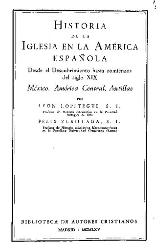 Historia De La Iglesia En La America Española