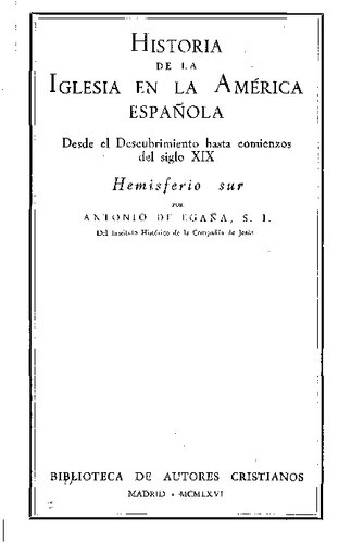 Historia De La Iglesia En La America Española