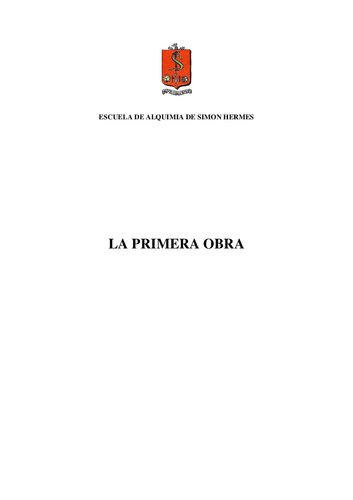 La Primera Obra (alquimia)