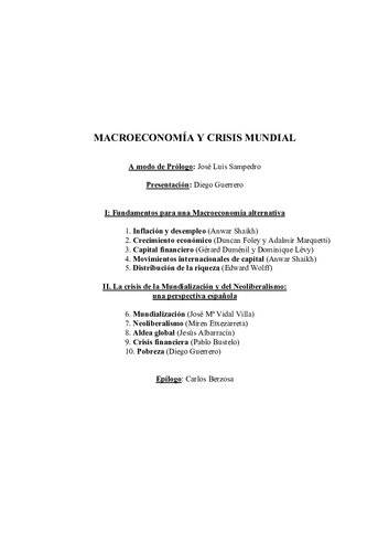 Macroeconomía y crisis mundial