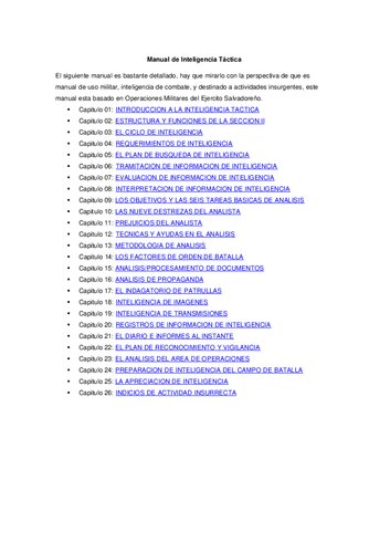 Manual De Inteligencia Tactica Militar