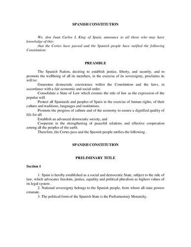 The Spanish Constitution