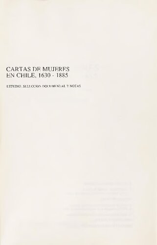 Cartas De Mujeres En Chile (1630