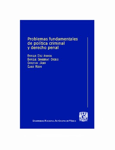 Problemas Fundamentales De Politica Criminal Y Derecho Penal