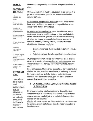 Temario Oposiciones Educacion Musical Primaria