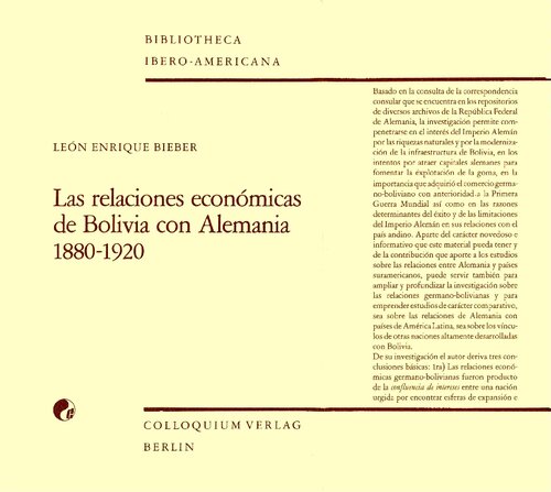 Las relaciones económicas de Bolivia con Alemania 1880-1920