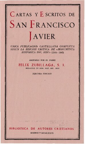 Cartas Y Escritos De San Francisco Javier
