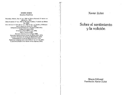 Sobre el sentimiento y la volición
