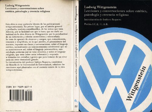 Lecciones y conversaciones sobre estética, psicología y creencia religiosa