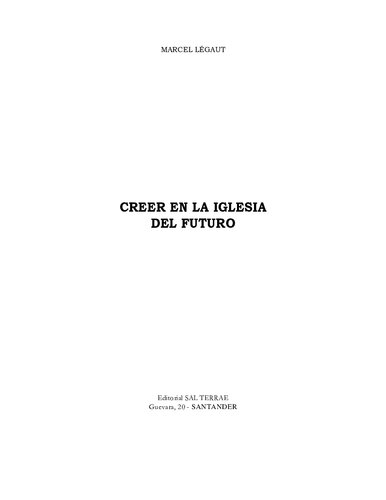 Creer en la Iglesia del futuro