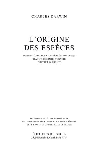 L'Origine des espèces