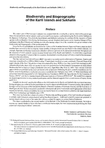 Biodiversity and biogeography of the Kuril Islands and Sakhalin. Vol. 1
