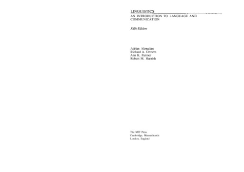 Linguistics: an introduction to language and communication