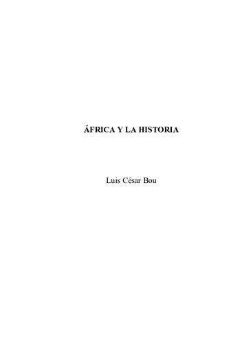 ÁFRICA Y LA HISTORIA