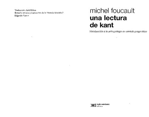 Una lectura de Kant: introducción a la antropología en sentido pragmatico