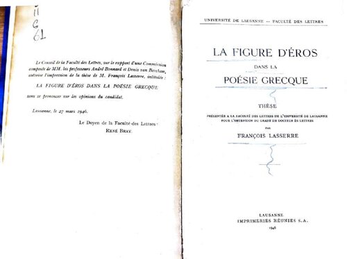 La figure d'Eros dans la poésie grecque