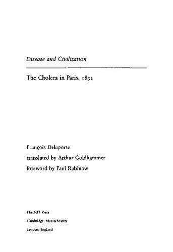 Disease and Civilization: The Cholera in Paris, 1832