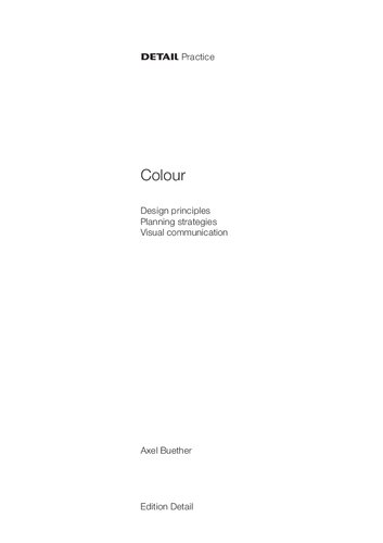 Colour: Design Principles, Planning Strategies, Visual Communication