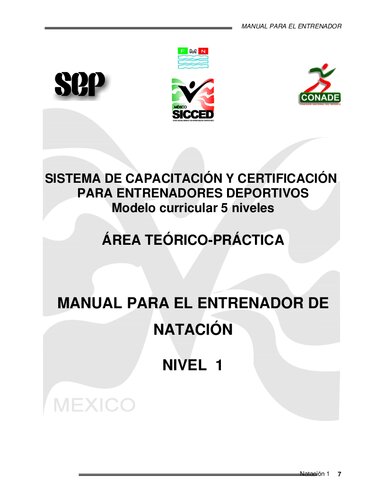 Manual Para El Entrenador De Natacion