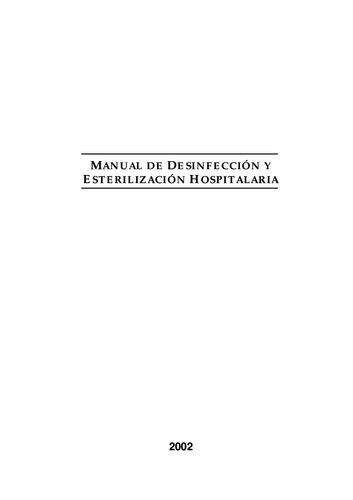 Manual De Desinfeccion Y Esterilizacion Hospitalaria