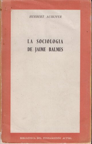 La sociología de Jaime Balmes