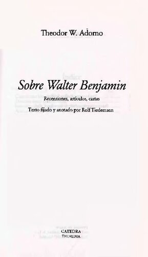 Sobre Walter Benjamin