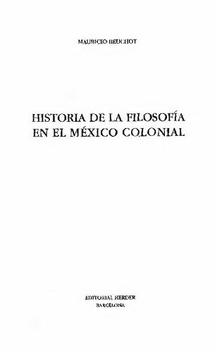 Historia De La Filosofia En El Mexico Colonial