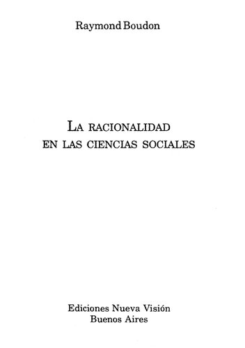 La Racionalidad En Las Ciencias Sociales