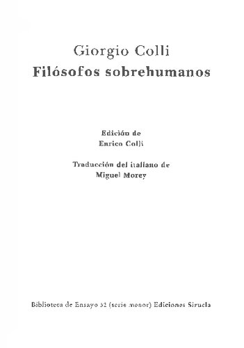 Filosofos Sobrehumanos
