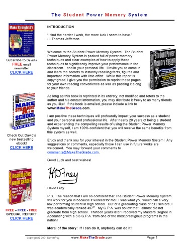 student power memory system