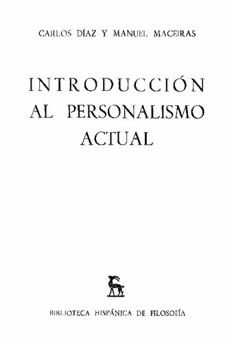 Introduccion Al Personalismo Actual