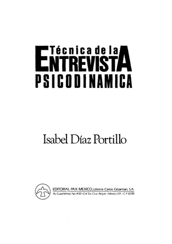 Tecnicas De La Entrevista Psicodinamica