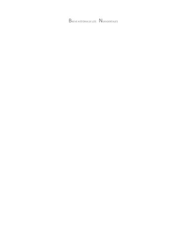 Breve Historia De Los Neandertales