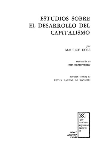 Estudios Sobre El Desarrollo Del Capitalismo (1946)