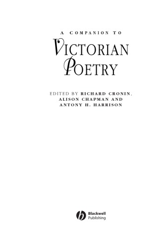 A companion to Victorian poetry