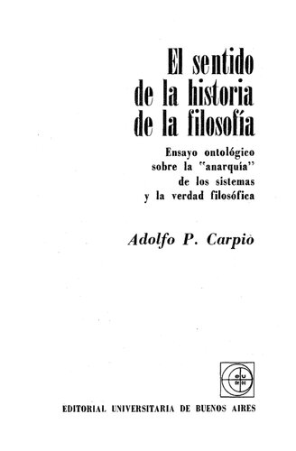 El Sentido De La Historia De La Filosofia